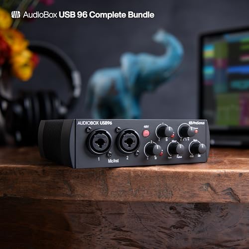 PreSonus AudioBox USB 96 Bundle   USB Audio Interface  XLR Interface for Guitar  Device for PC & Mac  Complete Recording Package with Studio One Pro  Music Production  Home Studio