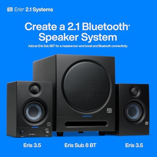 PreSonus Eris 3 5 Studio Monitors  Pair   Powered  Active Monitor Speakers for Near Field Music Production  Desktop Computer  Hi Fi Audio