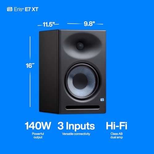 PreSonus Eris E7 XT 2 Way Active Studio Monitor with EBM Waveguide  Pack of 1