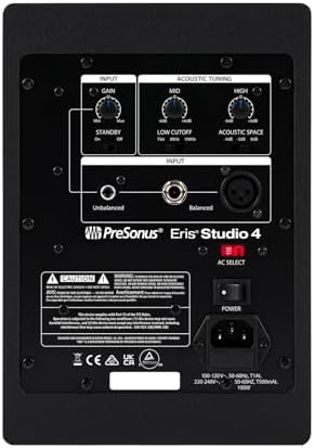 PreSonus Eris Studio 4 Monitor de estudio activo de 2 vías de 4,5 pulgadas con guía de ondas EBM