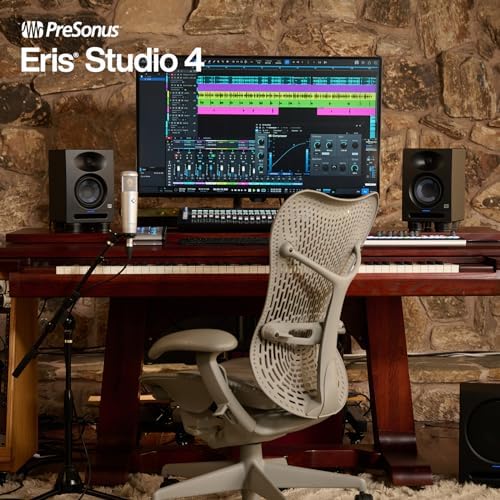 PreSonus Eris Studio 4 Monitor de estudio activo de 2 vías de 4,5 pulgadas con guía de ondas EBM