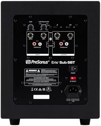 PreSonus Eris Sub 8BT   8 Inch Powered Subwoofer  Powered Sub  Active Subwoofer  Wireless  Bluetooth  Home Audio  Bass Speaker  Home Theater  Music Production  Gaming