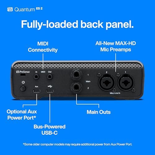 PreSonus Quantum ES 2 USB C Audio Interface with Studio One Pro Software