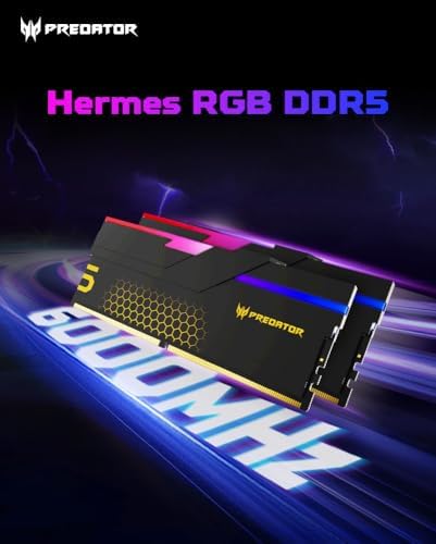 Predator Hermes DDR5 RAM 48GB  24GBx2  6000MHz CL28 PC5 48000 Intel XMP 3 0 AMD EXPO Compatible Computer Memory  Black   BL 9BWWR 661