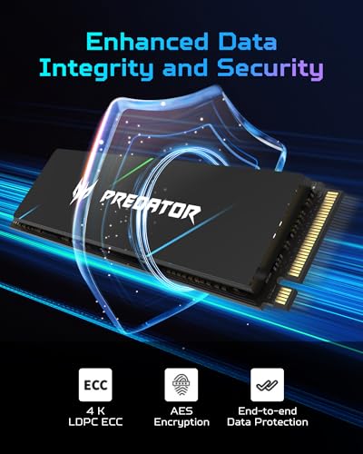 Predator M 2 SSD 1TB GM7000 with DRAM cache NVMe 1 4 2280 PCIe Gen4 4 Ultra high speed  maximum read  7400MB/s  max write  6700MB/s  3D NAND TLC Internal SSD Compatible with PS5 Pro   BL 9BWWR 105