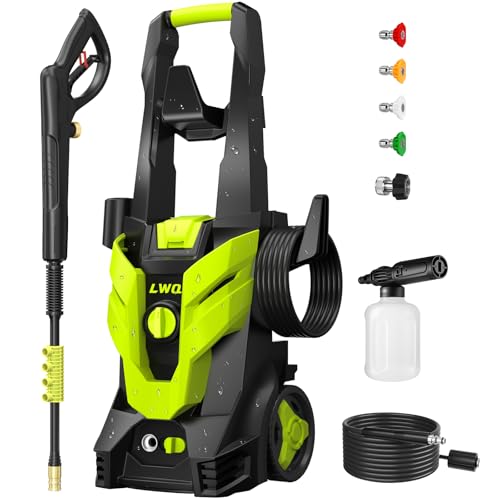Pressure Washer  Power Washer with 4 Quick Connect Nozzles  High Pressure Cleaning Machine with Foam Cannon for Cars/Fences/Driveways/Patios/Home Cleaning