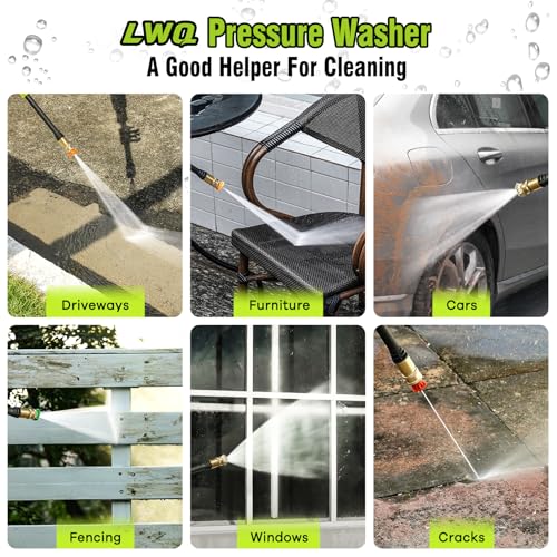 Pressure Washer  Power Washer with 4 Quick Connect Nozzles  High Pressure Cleaning Machine with Foam Cannon for Cars/Fences/Driveways/Patios/Home Cleaning