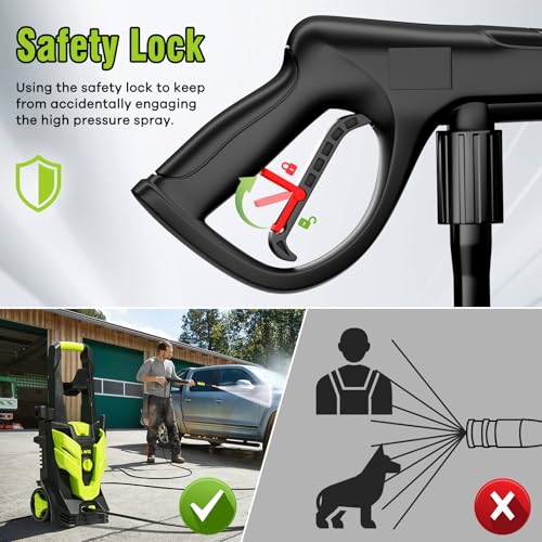 Pressure Washer  Power Washer with 4 Quick Connect Nozzles  High Pressure Cleaning Machine with Foam Cannon for Cars/Fences/Driveways/Patios/Home Cleaning
