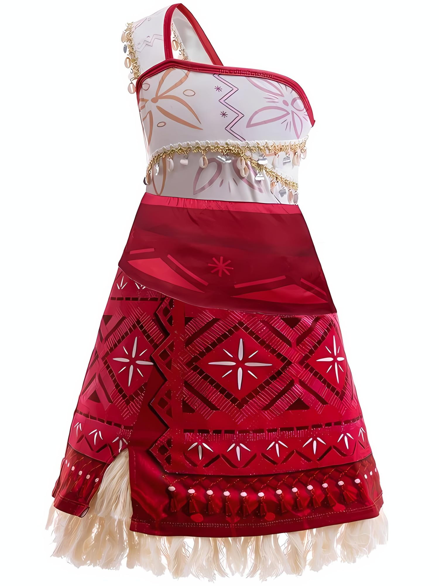 Talla 9-10 Princess Moana Adventure Costume for Girls Kids Ocean Theme Birthday Halloween Dress up With Necklace Shell anklet 9 10Years