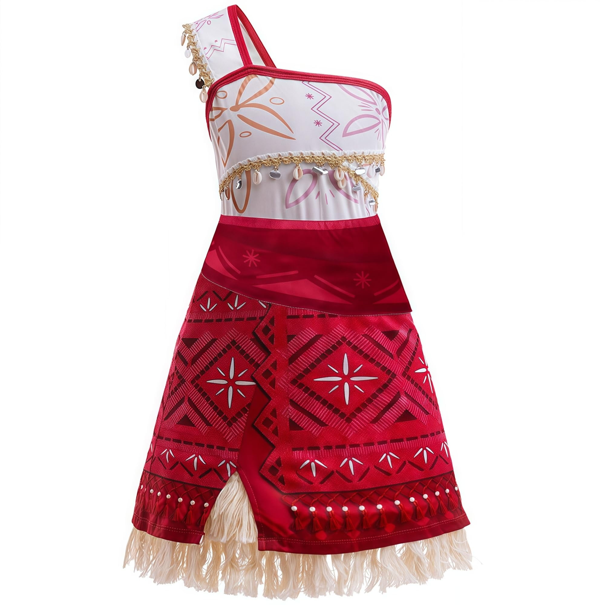 Talla 9-10 Princess Moana Adventure Costume for Girls Kids Ocean Theme Birthday Halloween Dress up With Necklace Shell anklet 9 10Years