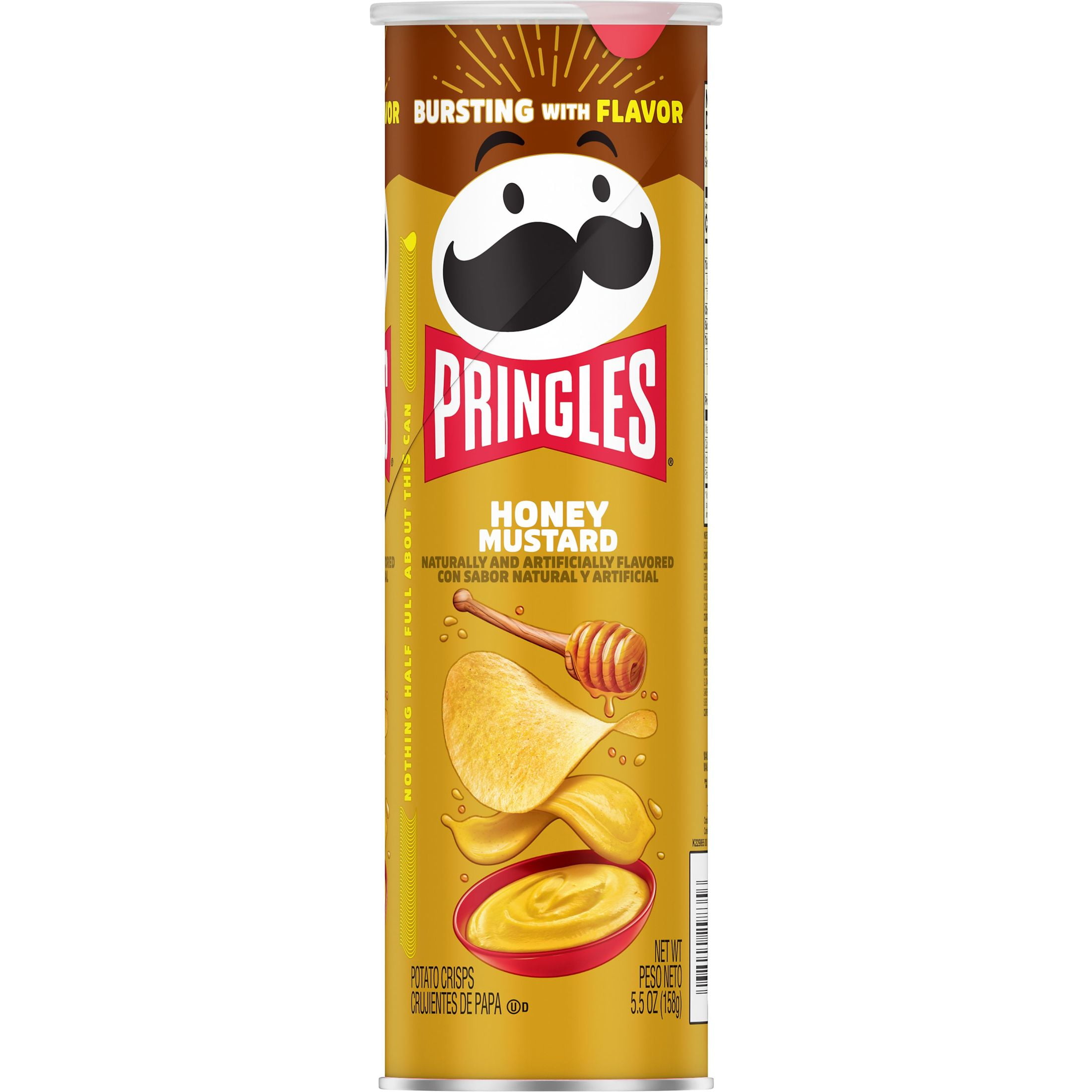 Pringles Honey Mustard Potato Crisps Chips  Lunch Snacks  5 5 oz Canister