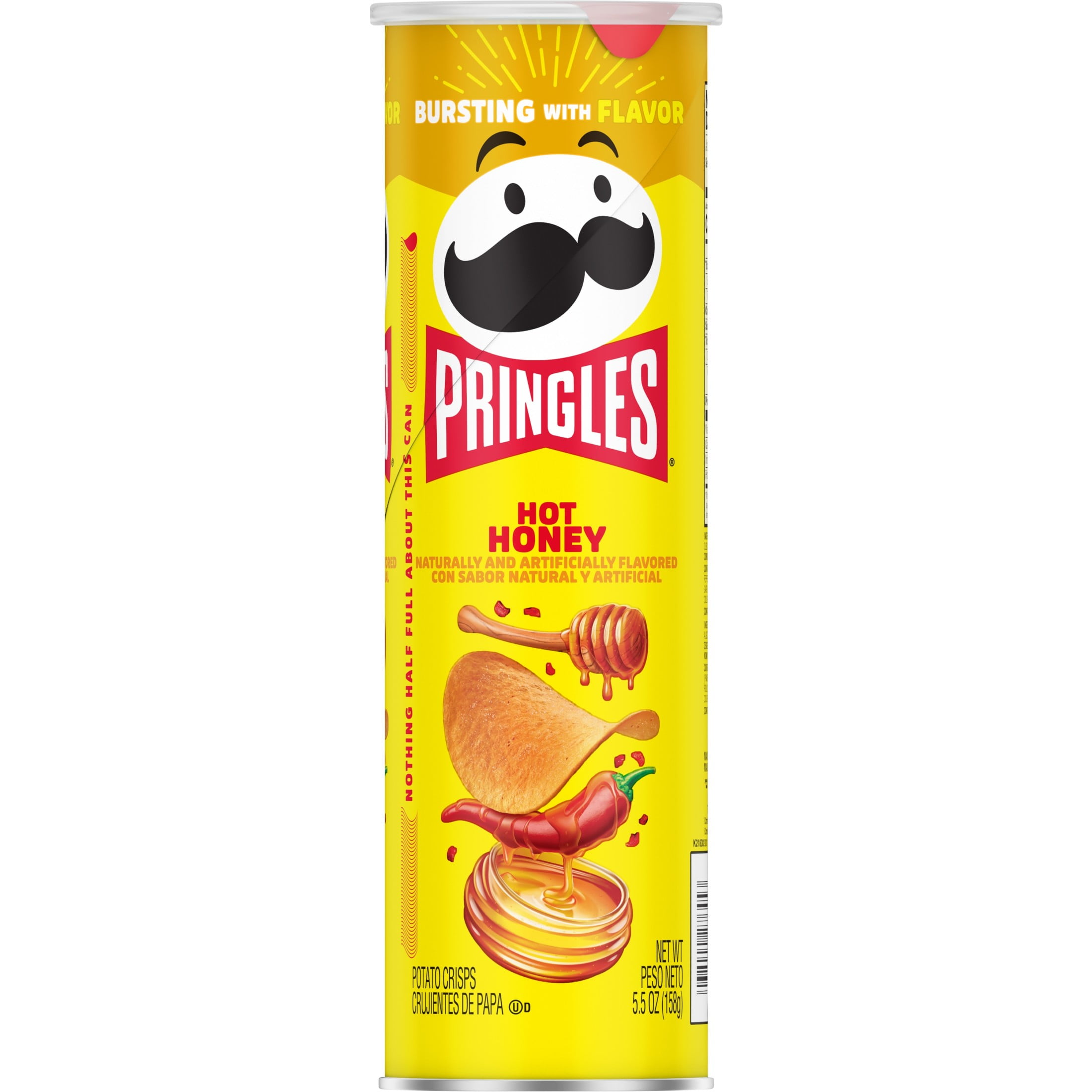 Pringles Hot Honey Potato Crisps Chips  Lunch Snacks  5 5 oz Canister