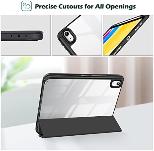 ProCase for iPad  A16  11th Generation 11 Inch 2025/10th Generation 10 9 Inch 2022 Case with Pencil Holder  Hybrid iPad 11 10 Case with Clear Back  Supports Auto Wake/Sleep  Black