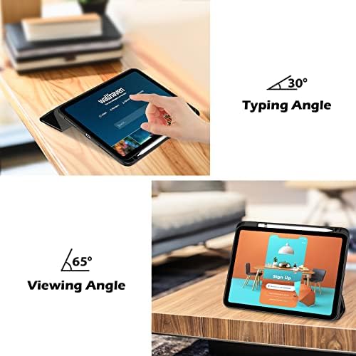 ProCase for iPad  A16  11th Generation 11 Inch 2025/10th Generation 10 9 Inch 2022 Case with Pencil Holder  Hybrid iPad 11 10 Case with Clear Back  Supports Auto Wake/Sleep  Black