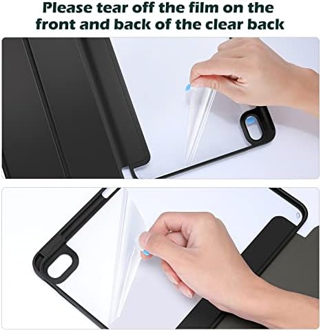 ProCase for iPad  A16  11th Generation 11 Inch 2025/10th Generation 10 9 Inch 2022 Case with Pencil Holder  Hybrid iPad 11 10 Case with Clear Back  Supports Auto Wake/Sleep  Black