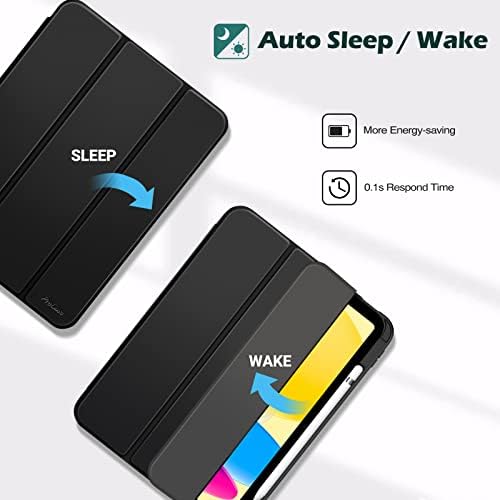 ProCase for iPad  A16  11th Generation 11 Inch 2025/10th Generation 10 9 Inch 2022 Case with Pencil Holder  Hybrid iPad 11 10 Case with Clear Back  Supports Auto Wake/Sleep  Black