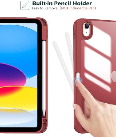 ProCase for iPad  A16  11th Generation 11 Inch 2025/10th Generation 10 9 Inch 2022 Case with Pencil Holder  Hybrid iPad 11 10 Case with Clear Back  Supports Auto Wake/Sleep  Black