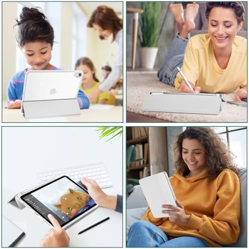 ProCase for iPad  A16  11th Generation 11 Inch 2025/10th Generation 10 9 Inch 2022 Case with Pencil Holder  Hybrid iPad 11 10 Case with Clear Back  Supports Auto Wake/Sleep  Black