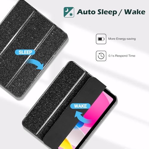 ProCase for iPad  A16  11th Generation 11 Inch 2025/10th Generation 10 9 Inch 2022 Case with Pencil Holder  Hybrid iPad 11 10 Case with Clear Back  Supports Auto Wake/Sleep  Black