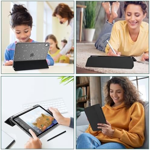 ProCase for iPad  A16  11th Generation 11 Inch 2025/10th Generation 10 9 Inch 2022 Case with Pencil Holder  Hybrid iPad 11 10 Case with Clear Back  Supports Auto Wake/Sleep  Black