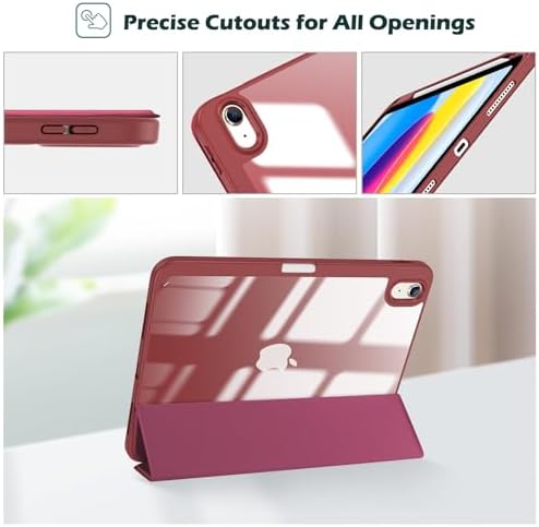 ProCase for iPad  A16  11th Generation 11 Inch 2025/10th Generation 10 9 Inch 2022 Case with Pencil Holder  Hybrid iPad 11 10 Case with Clear Back  Supports Auto Wake/Sleep  Black