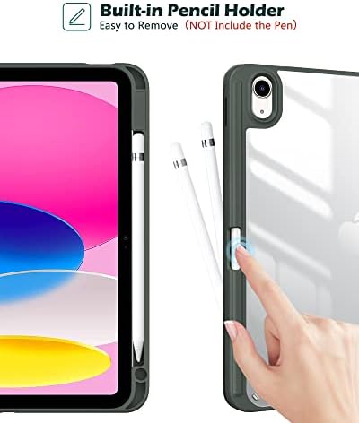 ProCase for iPad  A16  11th Generation 11 Inch 2025/10th Generation 10 9 Inch 2022 Case with Pencil Holder  Hybrid iPad 11 10 Case with Clear Back  Supports Auto Wake/Sleep  Black