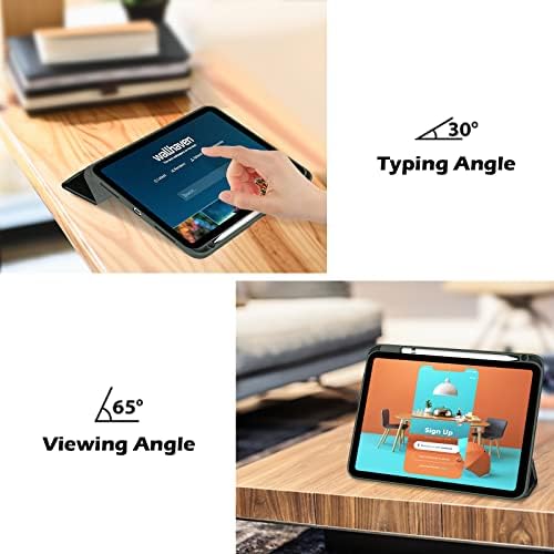 ProCase for iPad  A16  11th Generation 11 Inch 2025/10th Generation 10 9 Inch 2022 Case with Pencil Holder  Hybrid iPad 11 10 Case with Clear Back  Supports Auto Wake/Sleep  Black