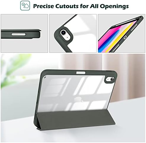 ProCase for iPad  A16  11th Generation 11 Inch 2025/10th Generation 10 9 Inch 2022 Case with Pencil Holder  Hybrid iPad 11 10 Case with Clear Back  Supports Auto Wake/Sleep  Black