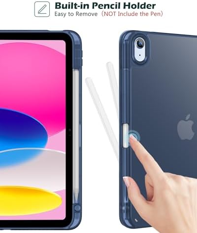 ProCase for iPad  A16  11th Generation 11 Inch 2025/10th Generation 10 9 Inch 2022 Case with Pencil Holder  Hybrid iPad 11 10 Case with Clear Back  Supports Auto Wake/Sleep  Black