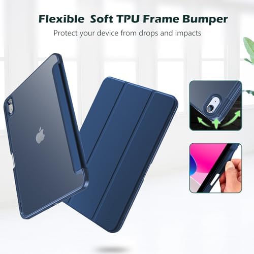 ProCase for iPad  A16  11th Generation 11 Inch 2025/10th Generation 10 9 Inch 2022 Case with Pencil Holder  Hybrid iPad 11 10 Case with Clear Back  Supports Auto Wake/Sleep  Black