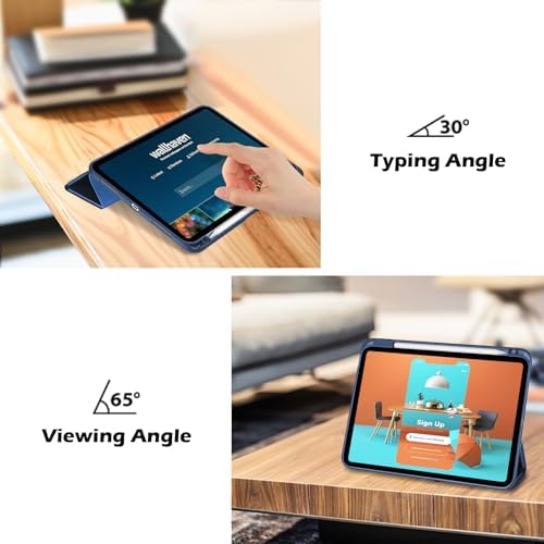 ProCase for iPad  A16  11th Generation 11 Inch 2025/10th Generation 10 9 Inch 2022 Case with Pencil Holder  Hybrid iPad 11 10 Case with Clear Back  Supports Auto Wake/Sleep  Black