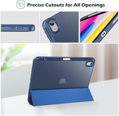 ProCase for iPad  A16  11th Generation 11 Inch 2025/10th Generation 10 9 Inch 2022 Case with Pencil Holder  Hybrid iPad 11 10 Case with Clear Back  Supports Auto Wake/Sleep  Black