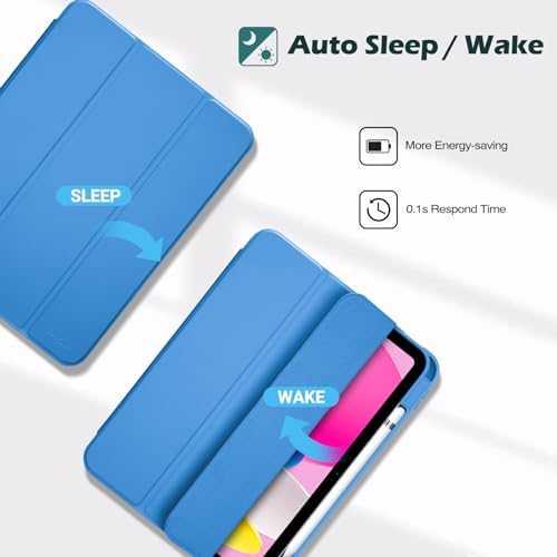 ProCase for iPad  A16  11th Generation 11 Inch 2025/10th Generation 10 9 Inch 2022 Case with Pencil Holder  Hybrid iPad 11 10 Case with Clear Back  Supports Auto Wake/Sleep  Black