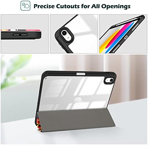 ProCase for iPad  A16  11th Generation 11 Inch 2025/10th Generation 10 9 Inch 2022 Case with Pencil Holder  Hybrid iPad 11 10 Case with Clear Back  Supports Auto Wake/Sleep  Black