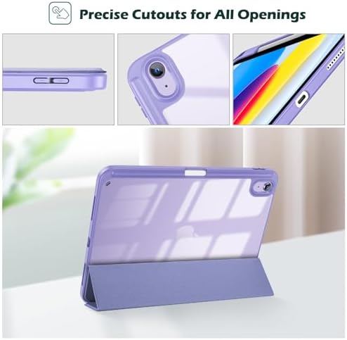 ProCase for iPad  A16  11th Generation 11 Inch 2025/10th Generation 10 9 Inch 2022 Case with Pencil Holder  Hybrid iPad 11 10 Case with Clear Back  Supports Auto Wake/Sleep  Black