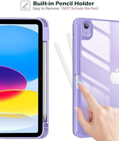 ProCase for iPad  A16  11th Generation 11 Inch 2025/10th Generation 10 9 Inch 2022 Case with Pencil Holder  Hybrid iPad 11 10 Case with Clear Back  Supports Auto Wake/Sleep  Black