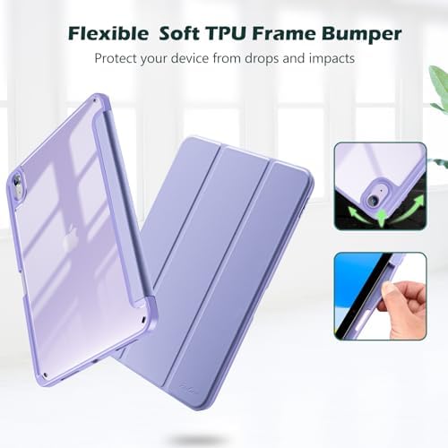 ProCase for iPad  A16  11th Generation 11 Inch 2025/10th Generation 10 9 Inch 2022 Case with Pencil Holder  Hybrid iPad 11 10 Case with Clear Back  Supports Auto Wake/Sleep  Black