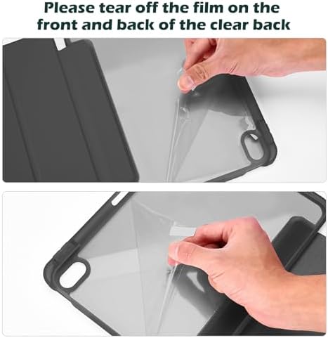 ProCase for iPad  A16  11th Generation 11 Inch 2025/10th Generation 10 9 Inch 2022 Case with Pencil Holder  Hybrid iPad 11 10 Case with Clear Back  Supports Auto Wake/Sleep  Black