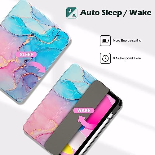 ProCase for iPad  A16  11th Generation 11 Inch 2025/10th Generation 10 9 Inch 2022 Case with Pencil Holder  Hybrid iPad 11 10 Case with Clear Back  Supports Auto Wake/Sleep  Black