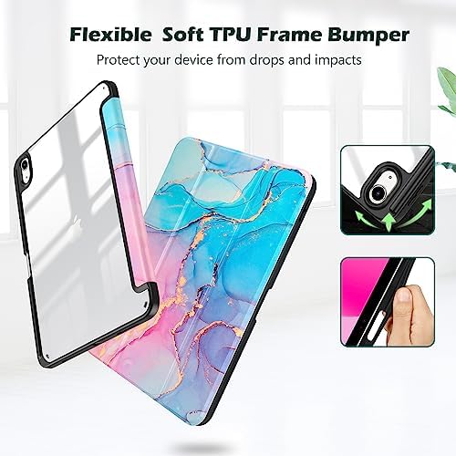 ProCase for iPad  A16  11th Generation 11 Inch 2025/10th Generation 10 9 Inch 2022 Case with Pencil Holder  Hybrid iPad 11 10 Case with Clear Back  Supports Auto Wake/Sleep  Black