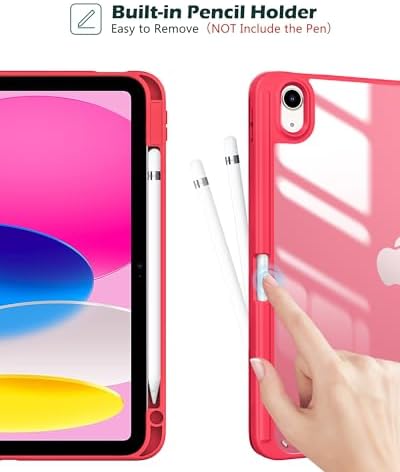 ProCase for iPad  A16  11th Generation 11 Inch 2025/10th Generation 10 9 Inch 2022 Case with Pencil Holder  Hybrid iPad 11 10 Case with Clear Back  Supports Auto Wake/Sleep  Black