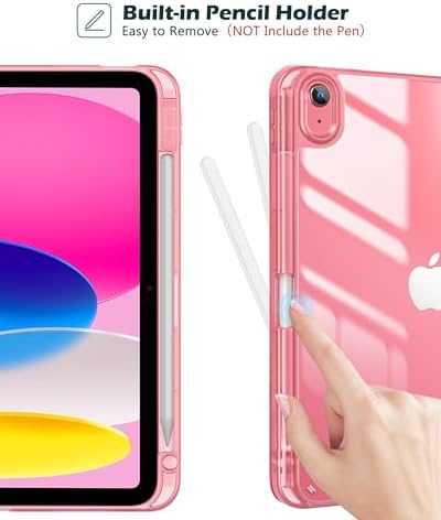 ProCase for iPad  A16  11th Generation 11 Inch 2025/10th Generation 10 9 Inch 2022 Case with Pencil Holder  Hybrid iPad 11 10 Case with Clear Back  Supports Auto Wake/Sleep  Black