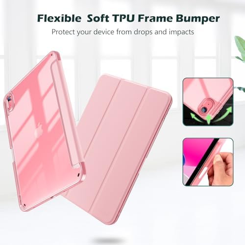 ProCase for iPad  A16  11th Generation 11 Inch 2025/10th Generation 10 9 Inch 2022 Case with Pencil Holder  Hybrid iPad 11 10 Case with Clear Back  Supports Auto Wake/Sleep  Black