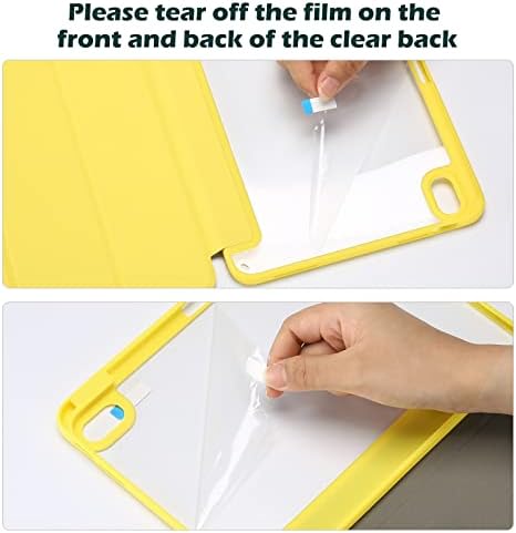 ProCase for iPad  A16  11th Generation 11 Inch 2025/10th Generation 10 9 Inch 2022 Case with Pencil Holder  Hybrid iPad 11 10 Case with Clear Back  Supports Auto Wake/Sleep  Black