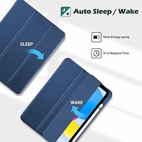 ProCase for iPad  A16  11th Generation 11 Inch 2025/10th Generation 10 9 Inch 2022 Case with Pencil Holder  Hybrid iPad 11 10 Case with Clear Back  Supports Auto Wake/Sleep  Navy