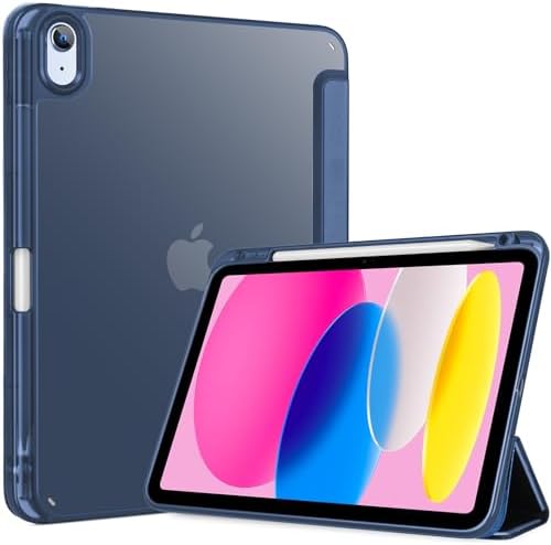 ProCase for iPad  A16  11th Generation 11 Inch 2025/10th Generation 10 9 Inch 2022 Case with Pencil Holder  Hybrid iPad 11 10 Case with Clear Back  Supports Auto Wake/Sleep  Navy
