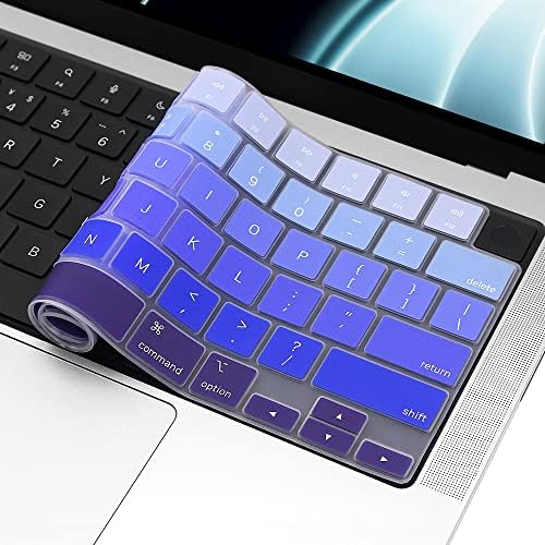 ProElife Funda de teclado para MacBook Air de 13.6 pulgadas 15 pulgadas 2024 2023 2022 M3 M2 Chip A2681 A2941, protector de teclado ultrafino U.S Enter para 2024-2022 Air 13.6 pulgadas 15 pulgadas M3