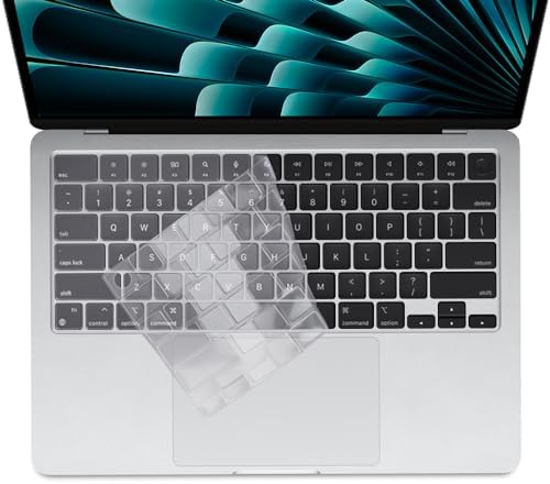 ProElife Funda de teclado para MacBook Air de 13.6 pulgadas 15 pulgadas 2024 2023 2022 M3 M2 Chip A2681 A2941, protector de teclado ultrafino U.S Enter para 2024-2022 Air 13.6 pulgadas 15 pulgadas M3