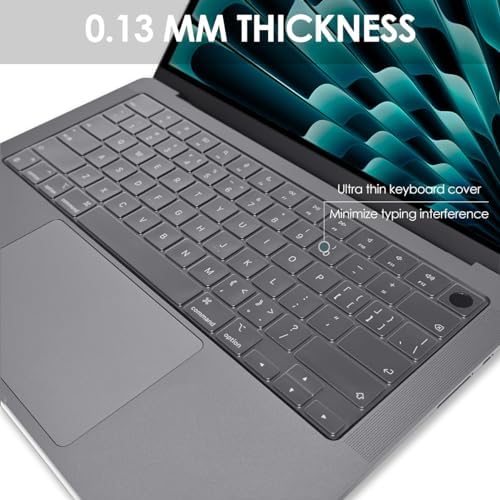 ProElife Funda de teclado para MacBook Air de 13.6 pulgadas 15 pulgadas 2024 2023 2022 M3 M2 Chip A2681 A2941, protector de teclado ultrafino U.S Enter para 2024-2022 Air 13.6 pulgadas 15 pulgadas M3