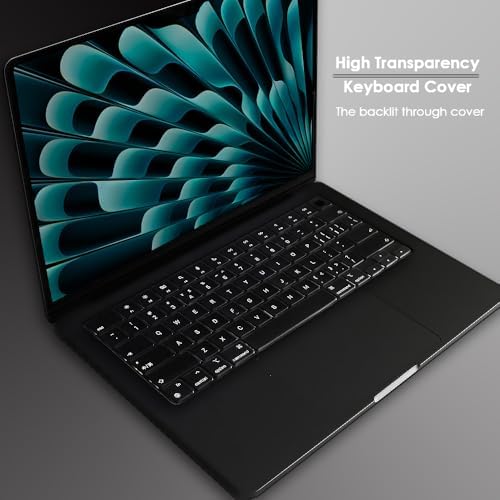 ProElife Funda de teclado para MacBook Air de 13.6 pulgadas 15 pulgadas 2024 2023 2022 M3 M2 Chip A2681 A2941, protector de teclado ultrafino U.S Enter para 2024-2022 Air 13.6 pulgadas 15 pulgadas M3